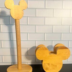 Disney Mickey Mouse Wooden Paper Towel & Napkin Holder Set